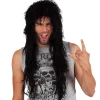 PERRUQUE ROCKEUR CHEVEUX LONG GAUFRÉ NOIR HOMME
