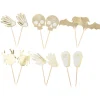 12 PICS HALLOWEEN BLANCS ET OR 7CM