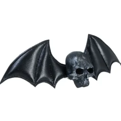 PINCE À CHEVEUX FANTAISIE CRÂNE CHAUVE-SOURIS 13CM