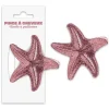 PINCE CHEVEUX ÉTOILE DE MER PLAGE PAILLETTES ROSE