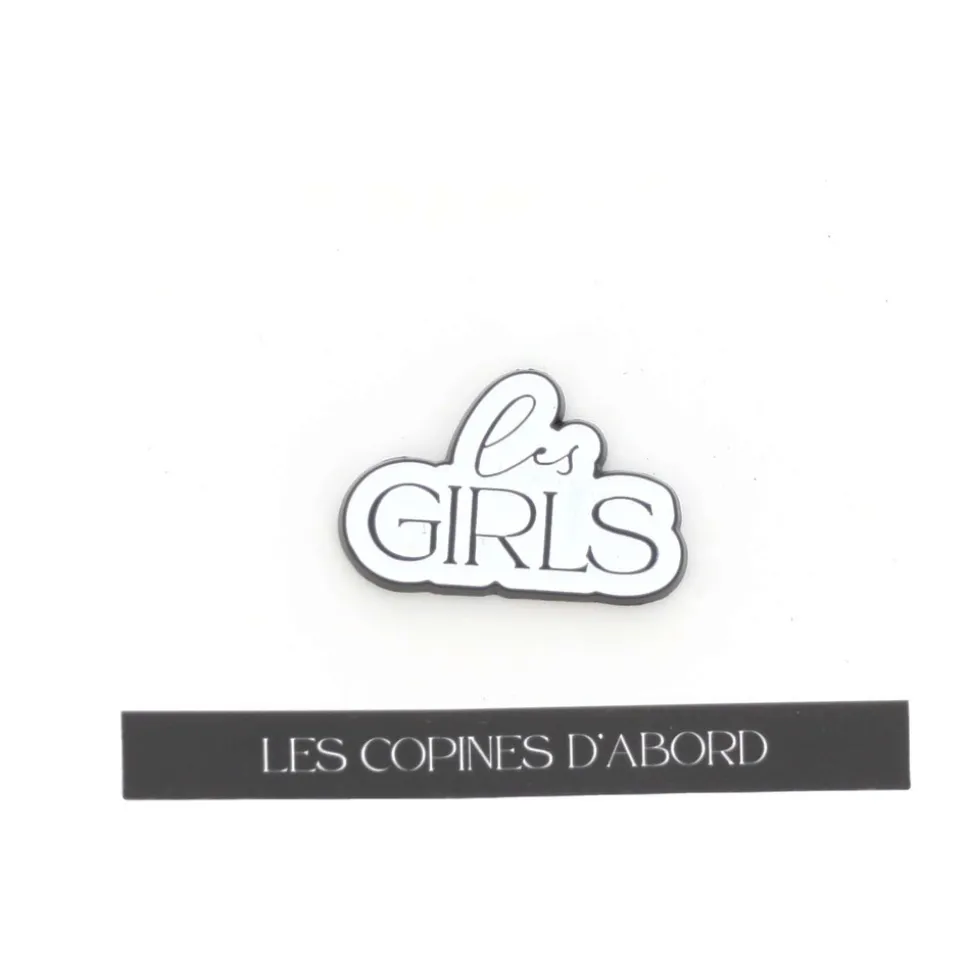 PIN'S MÉTAL LES GIRLS 3X2CM BLANC