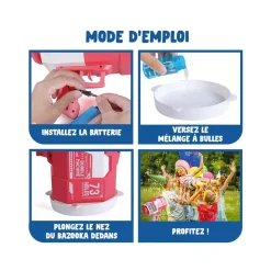 PISTOLET À BULLES DE SAVON BAZOOKA 25X26X13CM ROSE