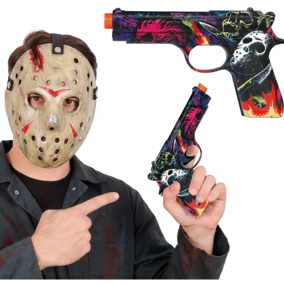PISTOLET JOUET PVC ÉPOUVANTE 22CM MULTICOLORE