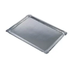 10 PLATS DE SERVICE CARTON 34X45CM ARGENT