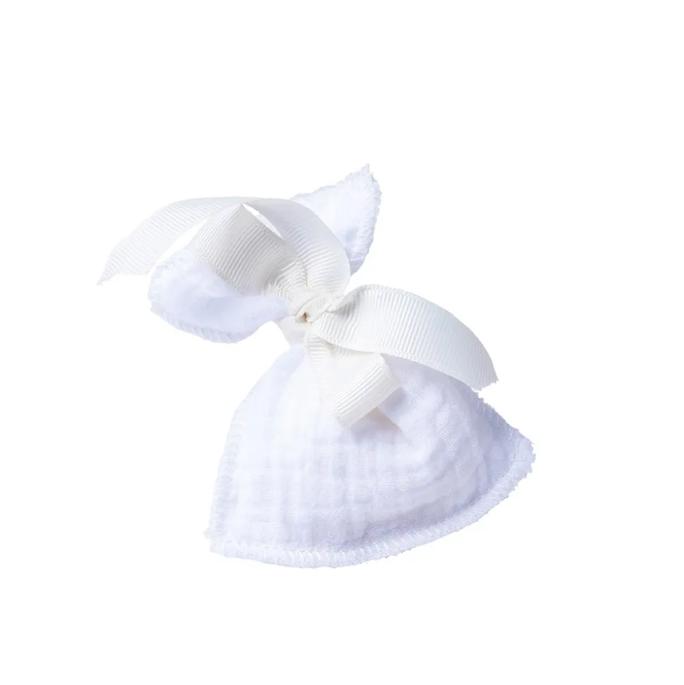 4 POCHONS GAZE DE COTON RUBAN 8X10CM BLANC