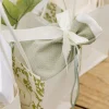 4 POCHONS TISSU GAUFRÉ N?'UD 9.5X11.5CM VERT