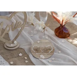 PORTE-ALLIANCES BOIS MARIAGE CUR 15CM NATURE