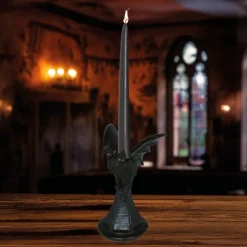 PORTE-BOUGIE CHAUVE-SOURIS DÉCO RÉSINE 18X12CM