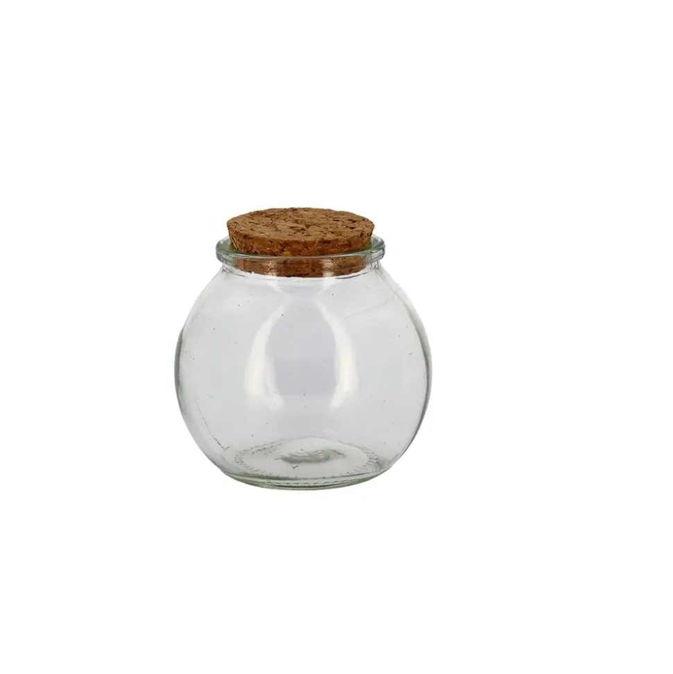 POT BOULE VERRE BOUCHON LIÈGE 130ML TRANSPARENT