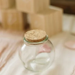 POT BOULE VERRE BOUCHON LIÈGE 130ML TRANSPARENT