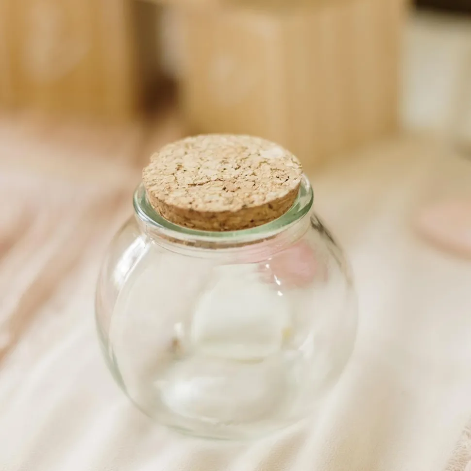 POT BOULE VERRE BOUCHON LIÈGE 130ML TRANSPARENT