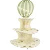 PRÉSENTOIR 3 ÉTAGES CARTON MONTGOLFIÈRE 44CM CRÈME