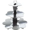PRÉSENTOIR 3 ÉTAGES EN CARTON ARGENT 34CM