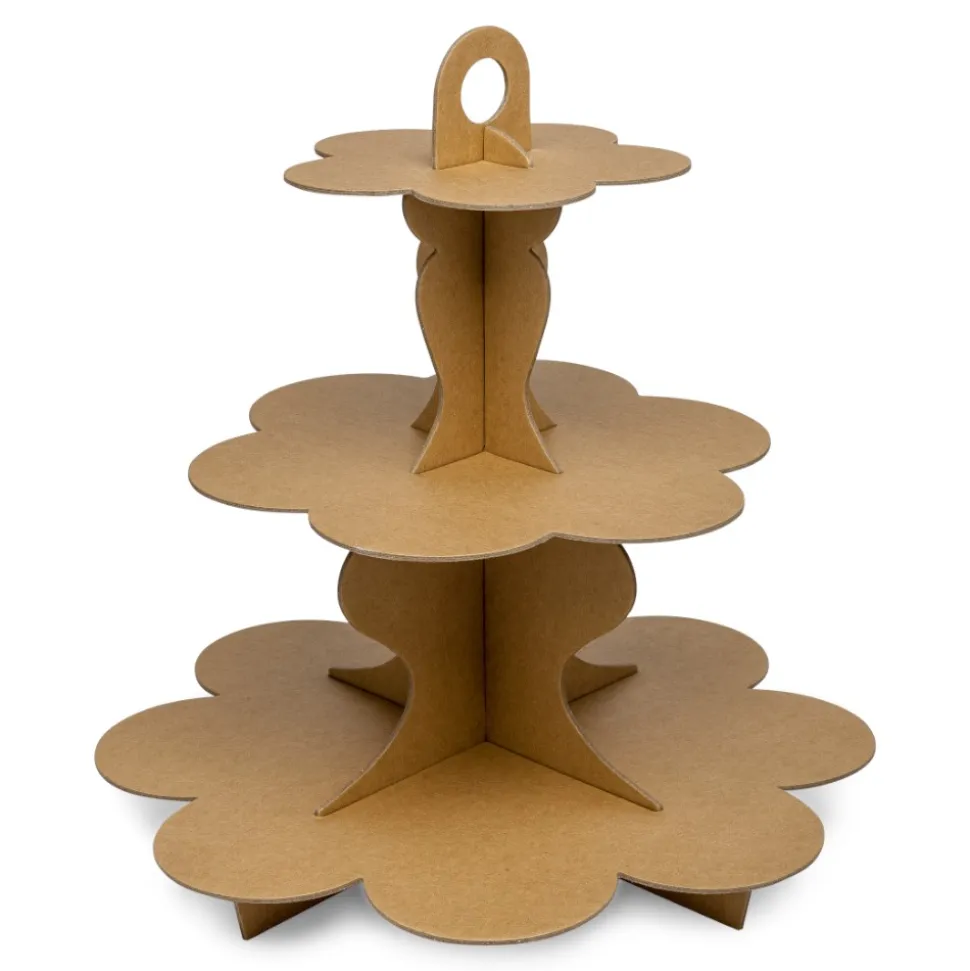 PRÉSENTOIR 3 ÉTAGES EN CARTON KRAFT 34CM