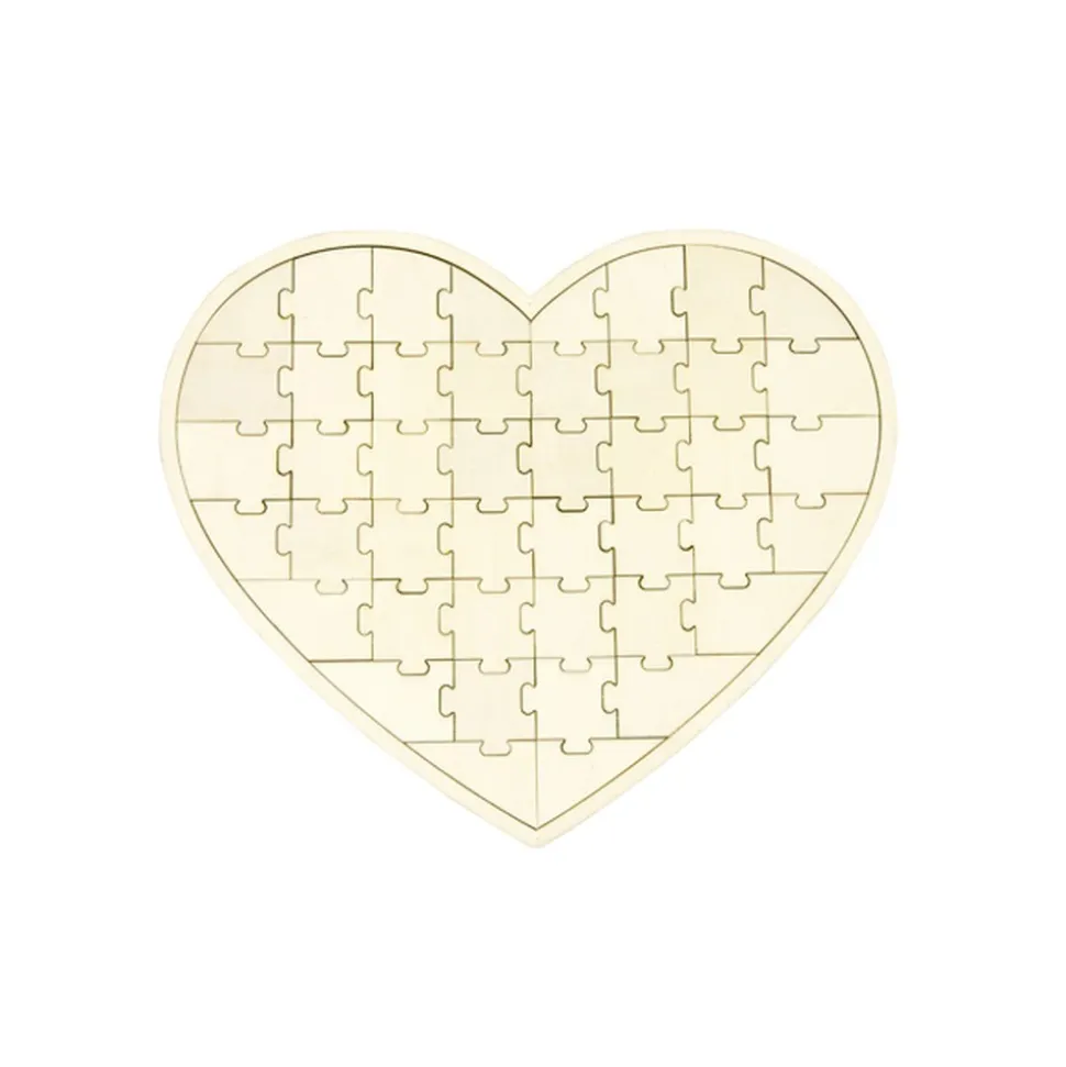 PUZZLE BOIS FORME COEUR LIVRE D'OR