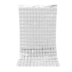 RIDEAU DE FÊTE CARRÉS SCINTILLANTS 2X1M ARGENT