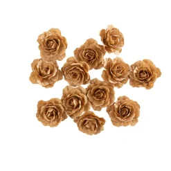 12 ROSES PAPIER DÉCORATIF ADHÉSIF 3.5CM KRAFT