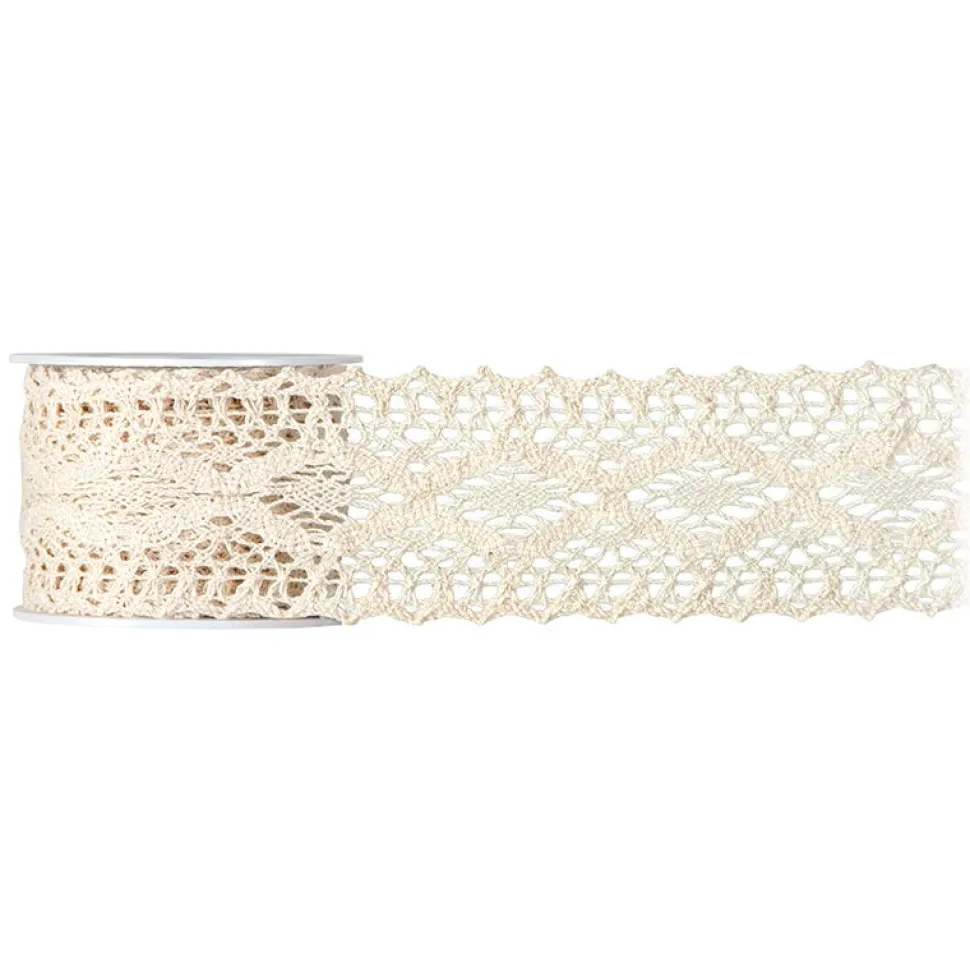 RUBAN DENTELLE NATUREL 65MMX5M