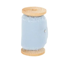 RUBAN MOUSSELINE SOIE EFFILOCHÉ 5CMX5M BLEU GLACE