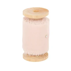 RUBAN MOUSSELINE SOIE EFFILOCHÉ 5CMX5M ROSE POUDRÉ