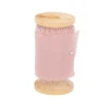 RUBAN MOUSSELINE SOIE EFFILOCHÉ 5CMX5M VIEUX ROSE