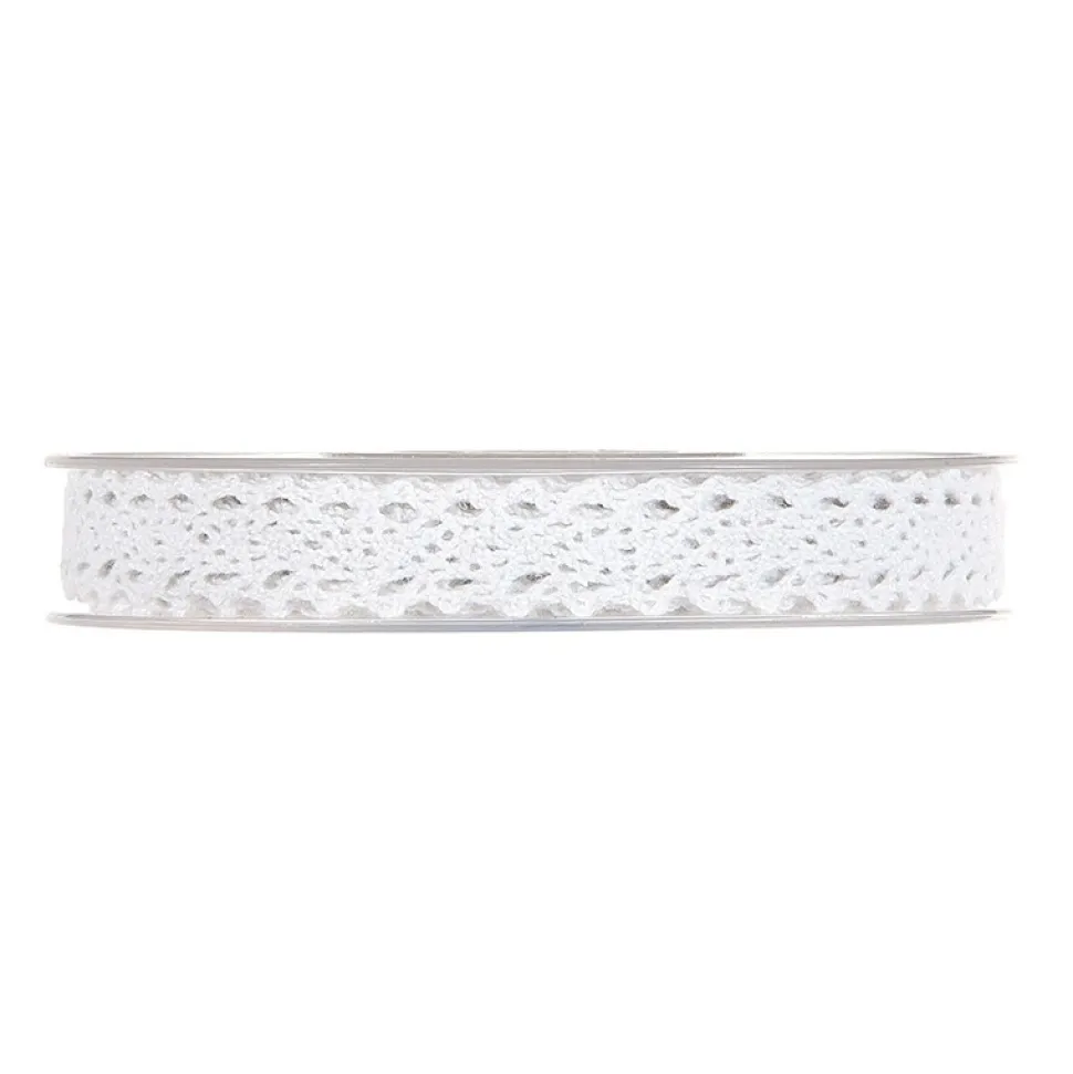 RUBAN PETITE DENTELLE BLANC 15MMX10M