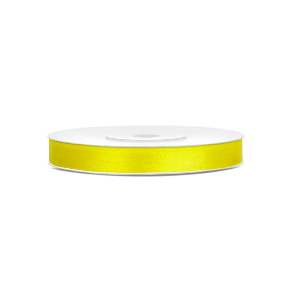 RUBAN SATIN DOUBLE FACE 6MMX25M JAUNE