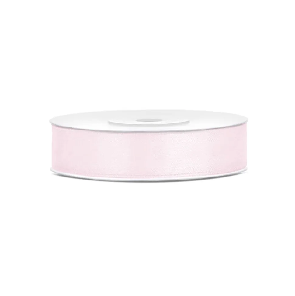 RUBAN SATIN DOUBLE FACE 12MMX25M ROSE CLAIR POUDRÉ