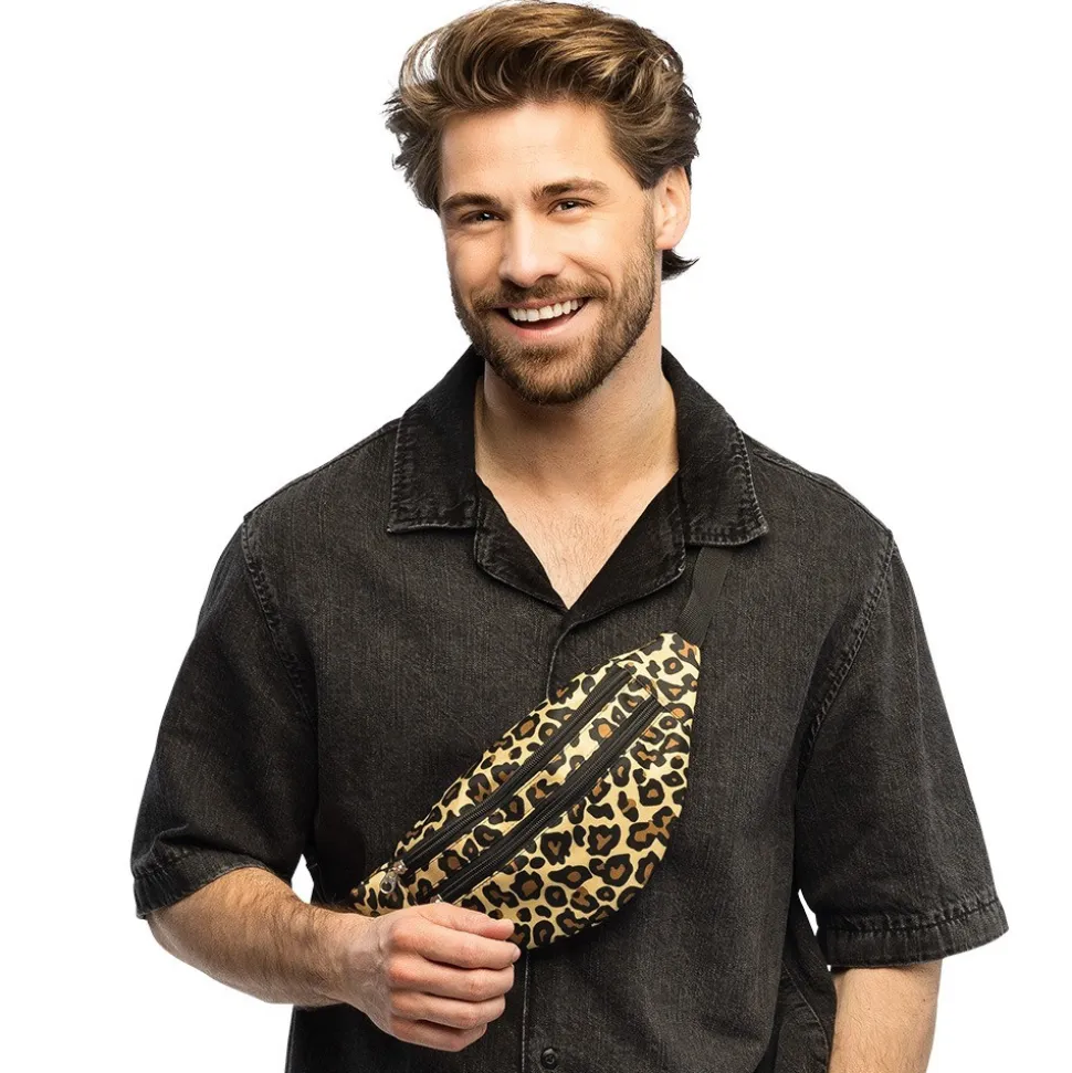 SAC BANANE PEAU LÉOPARD ANIMAL ANNÉE 90 ADULTE