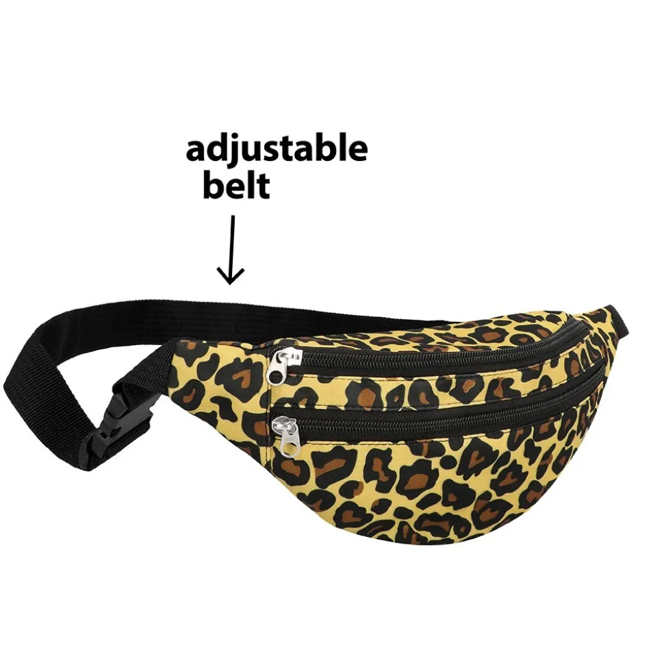 SAC BANANE PEAU LÉOPARD ANIMAL ANNÉE 90 ADULTE