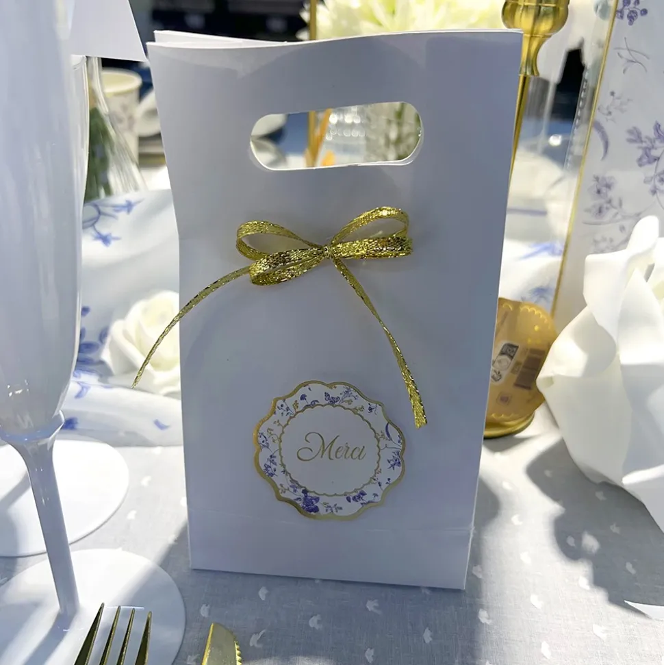 6 SACHETS GOODIES BLANC 10X18X5CM