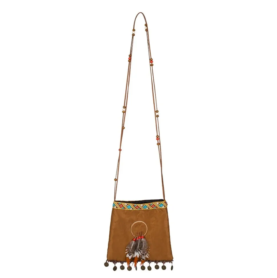 SAC À MAIN INDIEN 21CM MARRON
