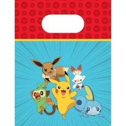 6 SACS CADEAUX PLASTIQUE POKÉMON GO 26X16CM