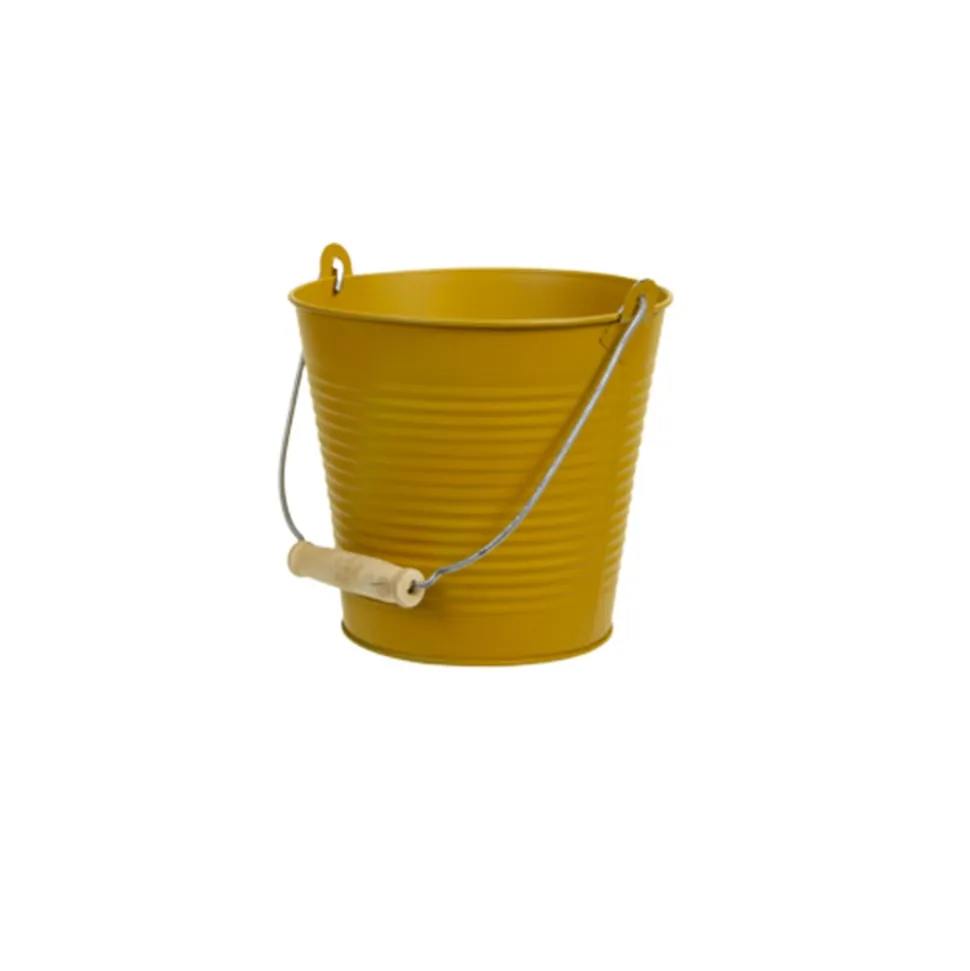 SEAU MÉTAL À ANSE 12.5X13CM ORANGE OU JAUNE