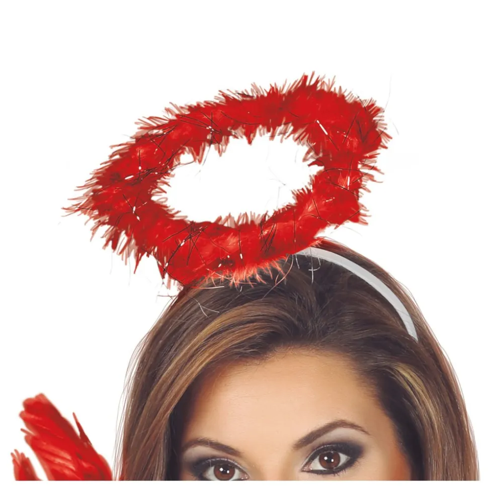 SERRE-TÊTE AURÉOLE ANGE ROUGE BRILLANT FEMME