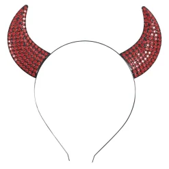SERRE-TÊTE CORNES DE DIABLE STRASS ROUGE ADULTE
