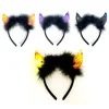 SERRE-TÊTE CORNES DIABLE LED PLUME NOIR ADULTE