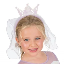 SERRE-TÊTE COURONNE PRINCESSE SEQUINS VOILE MAUVE