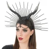 SERRE-TÊTE HALO CORNES DENTELLE PERLE NOIR ADULTE
