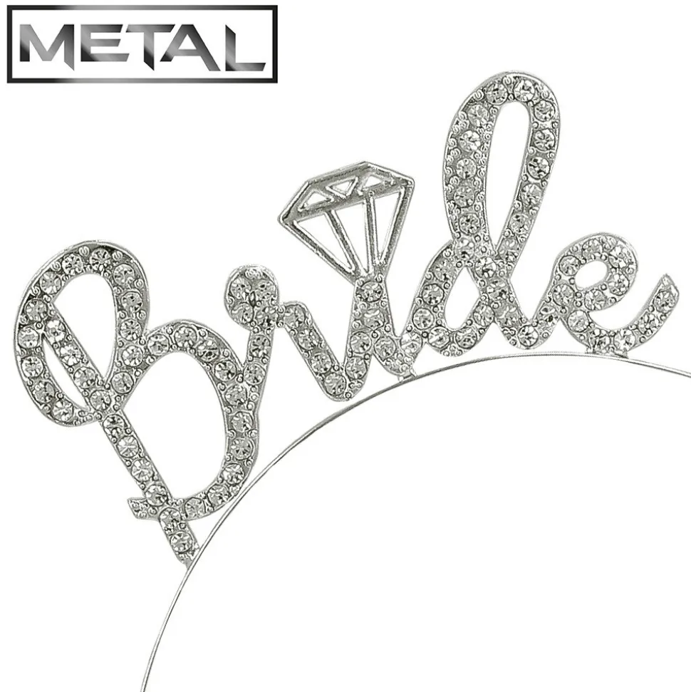 SERRE-TÊTE MÉTAL BRIDE STRASS ARGENT EVJF FEMME