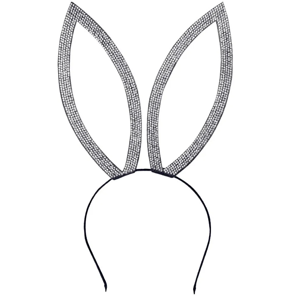 SERRE-TÊTE OREILLES LAPINS SEQUIN ARGENT