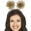 SERRE-TÊTE POMPONS FÊTE OR
