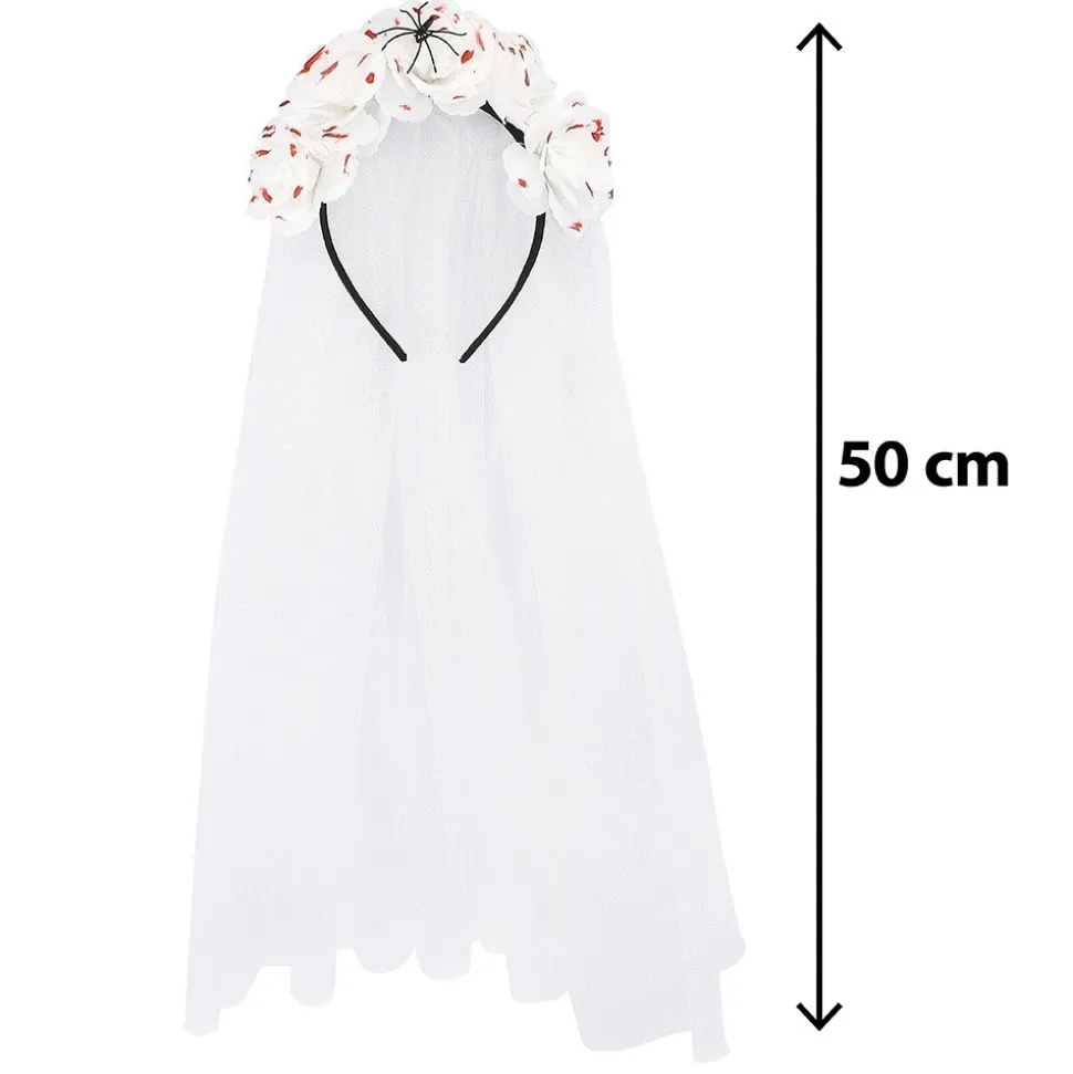 SERRE-TÊTE VOILE MARIÉE ENSANGLANTÉ ARAIGNÉE FEMME