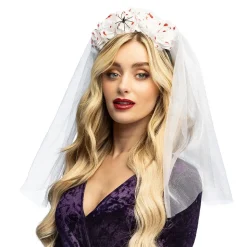 SERRE-TÊTE VOILE MARIÉE ENSANGLANTÉ ARAIGNÉE FEMME
