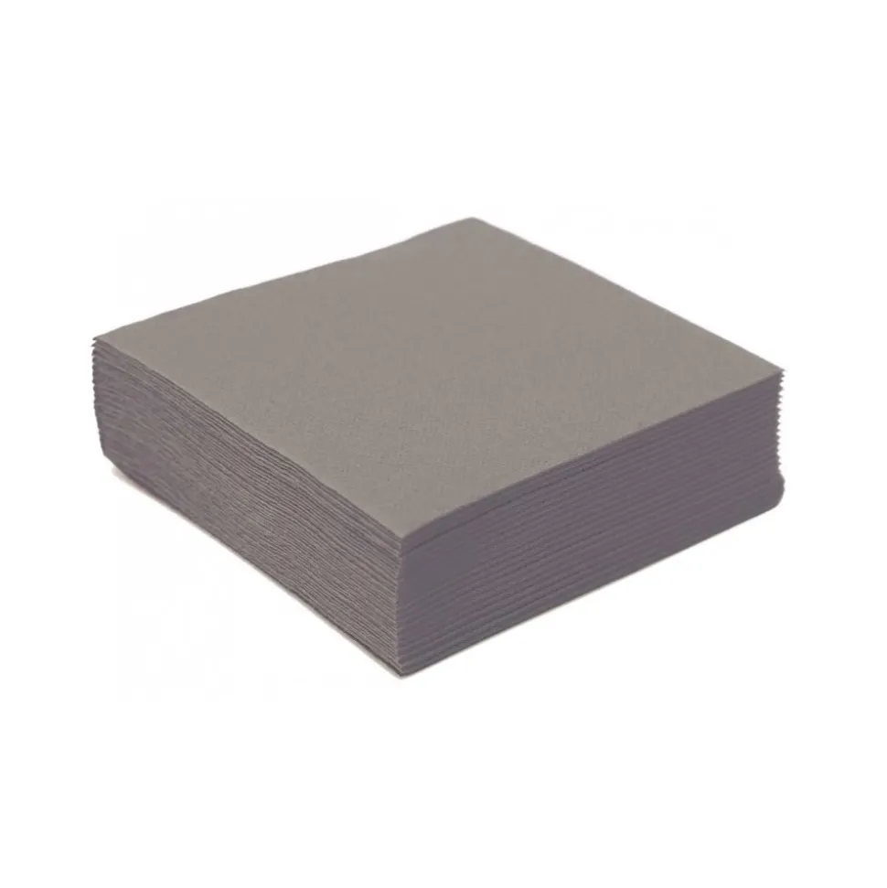 40 SERVIETTES COCKTAIL PAPIER 25CM TAUPE