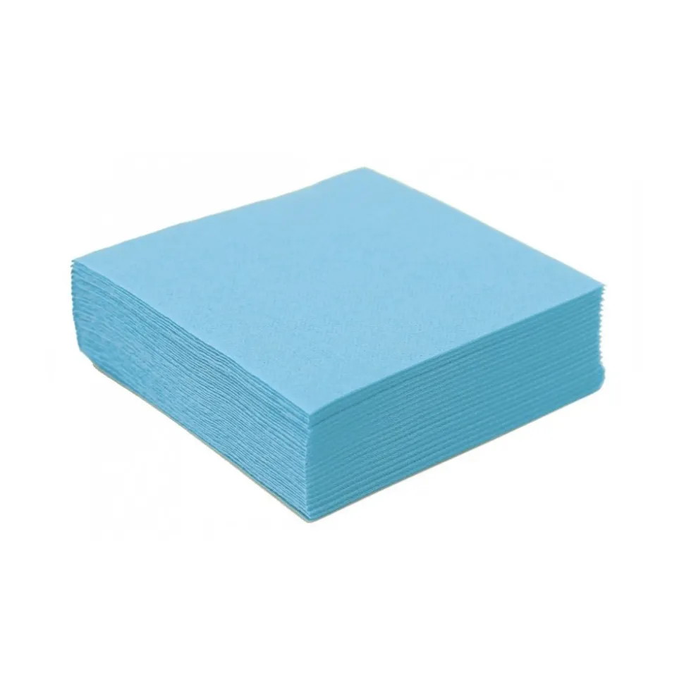 40 SERVIETTES COCKTAIL PAPIER 25CM BLEU CIEL