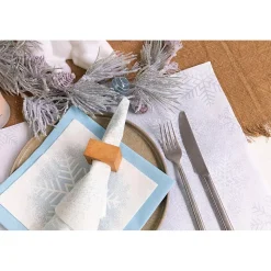 25 SERVIETTES PAPIER AIRLAID 40CM BLEU GLACIER