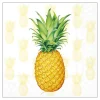20 SERVIETTES PAPIER ANANAS TROPICAL 33CM JAUNE