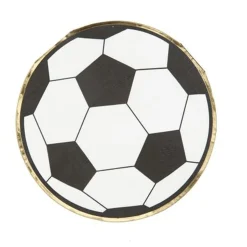 16 SERVIETTES PAPIER BALLON ROND FOOT 32CM BLANC
