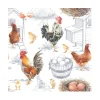 20 SERVIETTES PAPIER BASSE-COURT VOLAILLE 33CM
